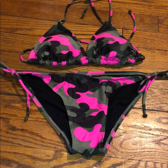 OP Other - Op Pink & Green Camo String Bikini Jrs Size 3-5